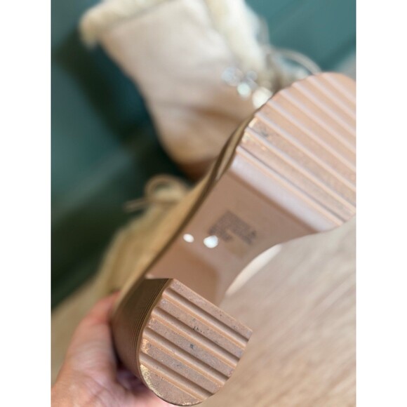 STEVE MADDEN Scoops Winter Bootie Lace Platform Suede Shoes Boots US 7 - Picture 4 of 5